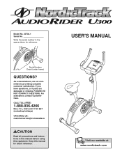 NordicTrack Audiorider U300 Bike Canadian English Manual