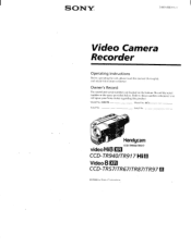 Sony CCD-TR57 Operating Instructions  (primary manual)