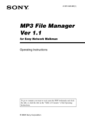 Sony NW-E95 MP3 File Manager v1.1
