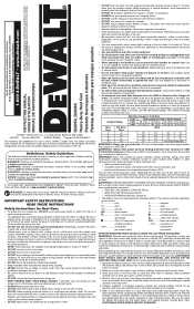 Dewalt D26950 Instruction Manual