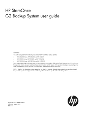 HP StoreOnce 2620 HP D2D25xx, 41xx and 43xx Backup System user guide (EH985-90955, September 2013)