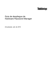 Lenovo ThinkPad X301 (Spanish) Hardware Password Manager Deployment Guide