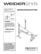 Weider 215 Bench German Manual