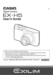 Casio EX-H5SR User Manual