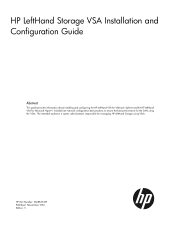 HP StoreVirtual 4335 10.0 HP LeftHand Storage VSA Installation and Configuration Guide (TA688-96129, November 2012)