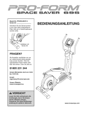 ProForm Space Saver 695 Elliptical German Manual