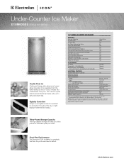 Electrolux E15IM60GSS Specification sheet
