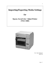 Epson ColorWorks/SecurColor C3400 Import and Export Settings Instruction Sheet