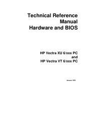 HP Vectra XU 6/XXX HP Vectra XU 6/xxx and VT 6/xxx PCs - Technical Reference Manual-Hardware and BIOS