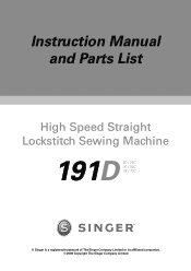Singer 191D-30 Instruction Manual