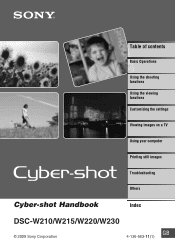 Sony DSC-W220/B Cyber-shot® Handbook