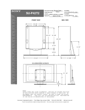 Sony KDL-42XBR950 Dimensions Diagram (SUP42T2)