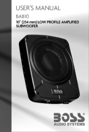 Boss Audio BAB10 User Manual