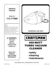 Craftsman 17798 Owners Manual