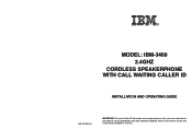 IBM IBM-3460 Operation Guide