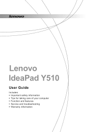 Lenovo Y510 Laptop Y510 User's Guide