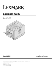 Lexmark 920dn User's Guide