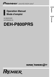Pioneer DEH-P800PRS Owner's Manual