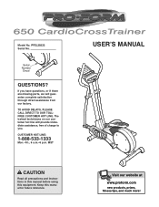 ProForm 650 Cardio Cross Trainer Elliptical English Manual