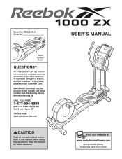 Reebok 1000 Zx Elliptical English Manual