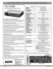 Sanyo PLC-XU88 Brochure
