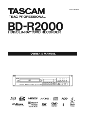 TEAC BD-R2000 BD-R2000 Owners Manual