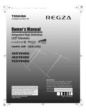 Toshiba 52XV648U Owner's Manual - English