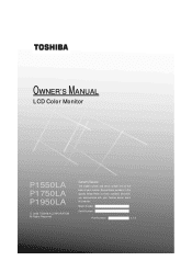 Toshiba P1750LA Owners Manual