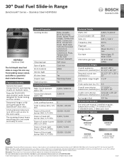 Bosch HDIP056U Product Spec Sheet