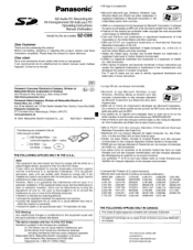 Panasonic SZ-CB8P SZCB8PP User Guide
