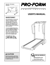 ProForm 385c Treadmill English Manual