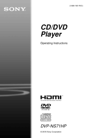 Sony DVP-NS71HP Operating Instructions