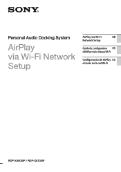 Sony RDP-XA900iP AirPlay via Wi-Fi Network Setup