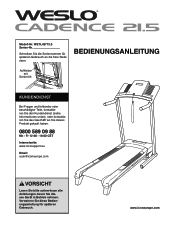 Weslo Cadence 21.5 Treadmill German Manual