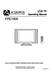 Audiovox FPE1505 User Manual
