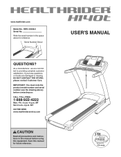 HealthRider Club Series H140t Treadmill English Manual