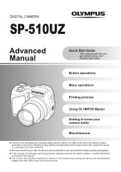 Olympus SP 510 SP-510UZ Advanced Manual (English)