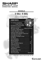 Sharp R-403J R-403JK , R-409JS Microwave Operation Manual