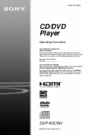 Sony DVP-NS70H Operating Instructions