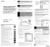 Sony PCWA-DE80 Troubleshooting Guide