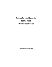 Toshiba Tecra A3 Maintenance Manual