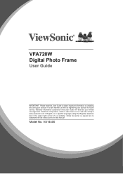 ViewSonic VFA720w-70 VFA720W-50, VFA720W-70 User Guide (English)