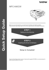 Brother International MFC 640CW Quick Setup Guide - English
