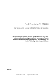 Dell Precision M4400 Setup and Quick Reference Guide