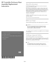 HP EVA P6000 HP Controller Enclosure Riser Assembly Replacement Instructions (593097-001, June 2011)
