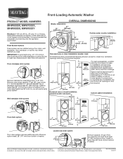Maytag MHW9000YG Dimension Guide
