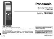 Panasonic RRUS590 RRUS590 User Guide