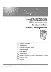 Ricoh Aficio MP 5000B General Settings Guide