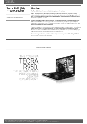 Toshiba Tecra R950 PT530A-00J001 Detailed Specs for Tecra R950 PT530A-00J001 AU/NZ; English