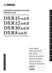 Yamaha DXR15mkII DXR15mkII DXR12mkII DXR10mkII DXR8mkII Owners Manual